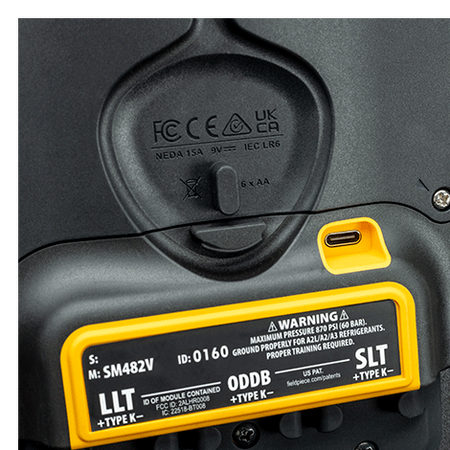 Luminária de válvula SM482V da Fieldpiece com vacuómetro integrado