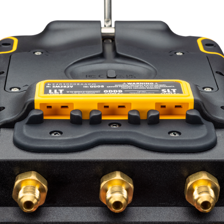 Suporte de válvulas Fieldpiece SM382V com vacuómetro integrado